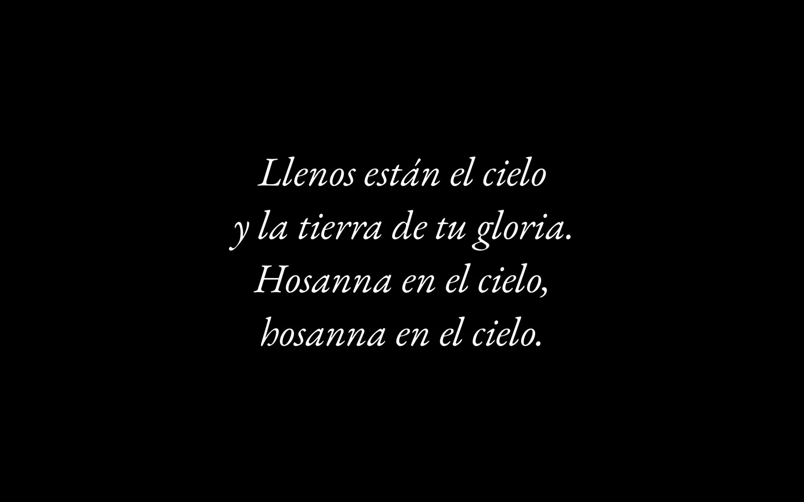 Proyección con una letra clásica